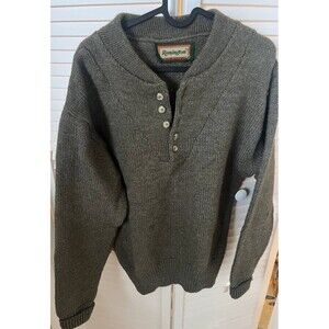 VTG Remington Wool Blend Sweater Pullover Mens M Knit Henley 5 Button USA Made